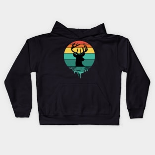 Vintage Sunset with Buck Head Kids Hoodie